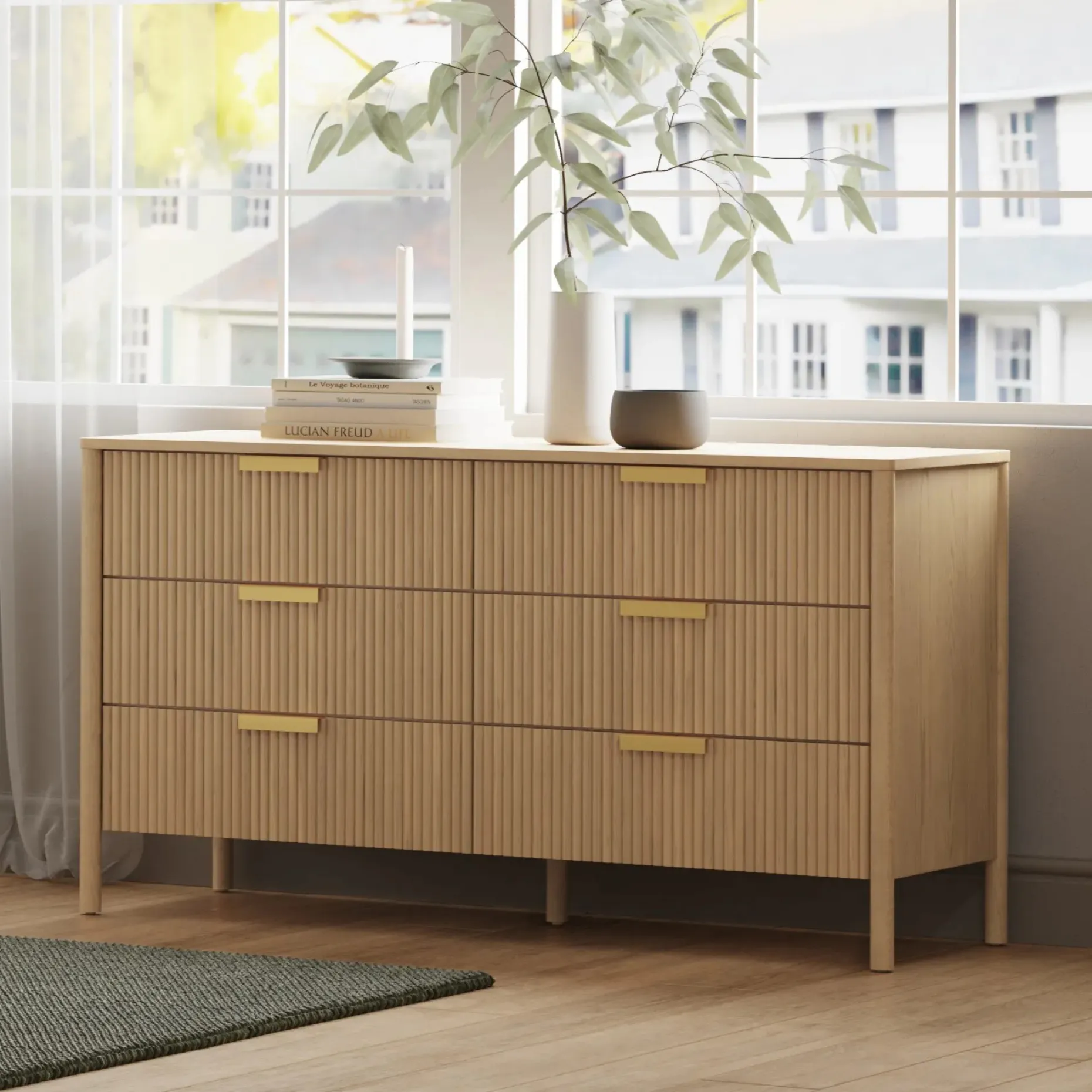 Liv 6-Drawer Double Dresser - White Oak