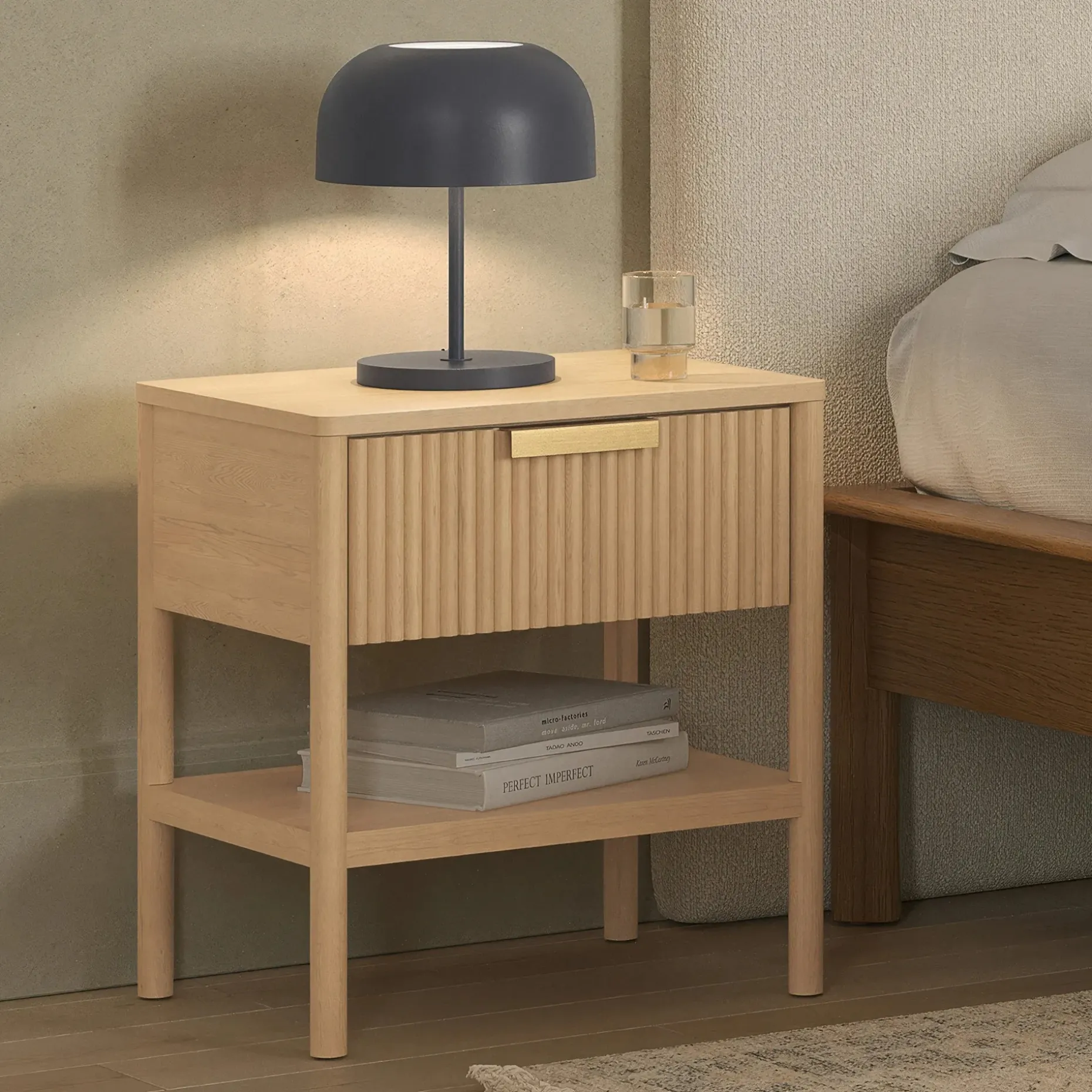 Liv 1-Drawer Nightstand - White Oak