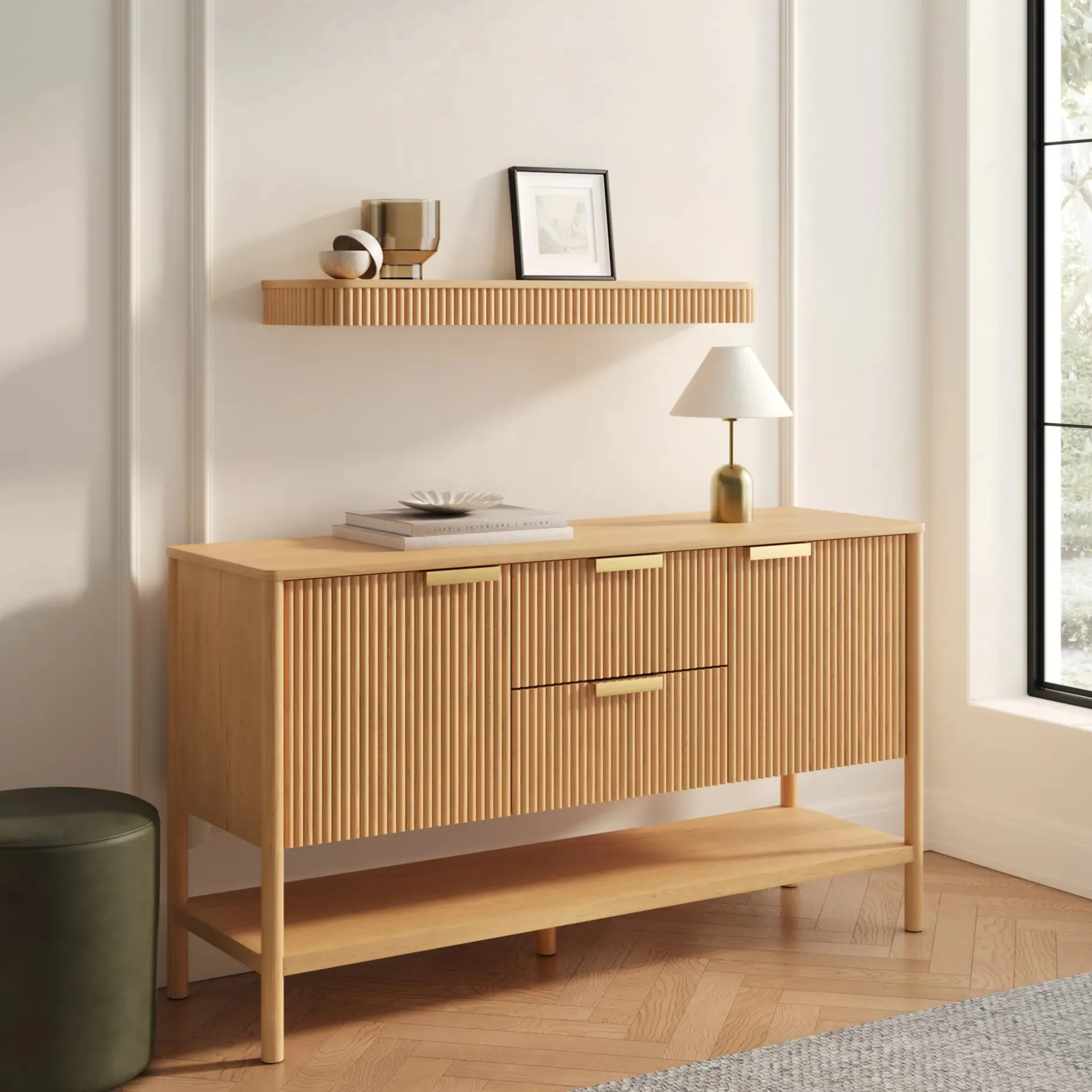 Liv 41.5" Floating Shelf - White Oak
