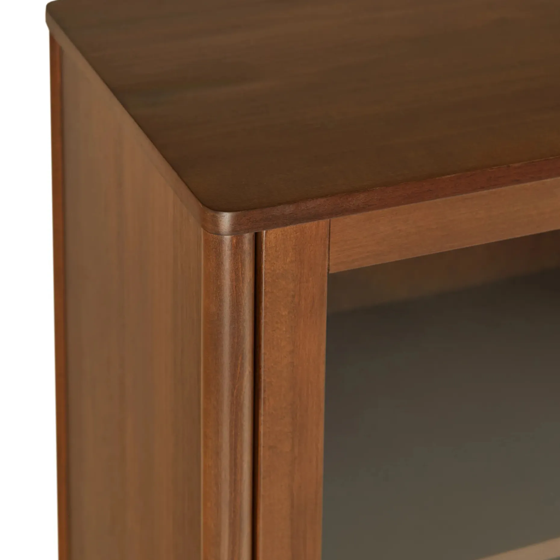 Liv 35.25" Glass Cabinet - Walnut