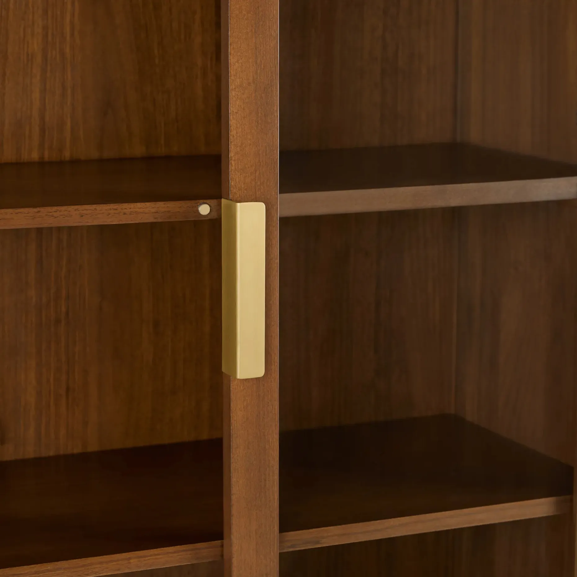 Liv 35.25" Glass Cabinet - Walnut