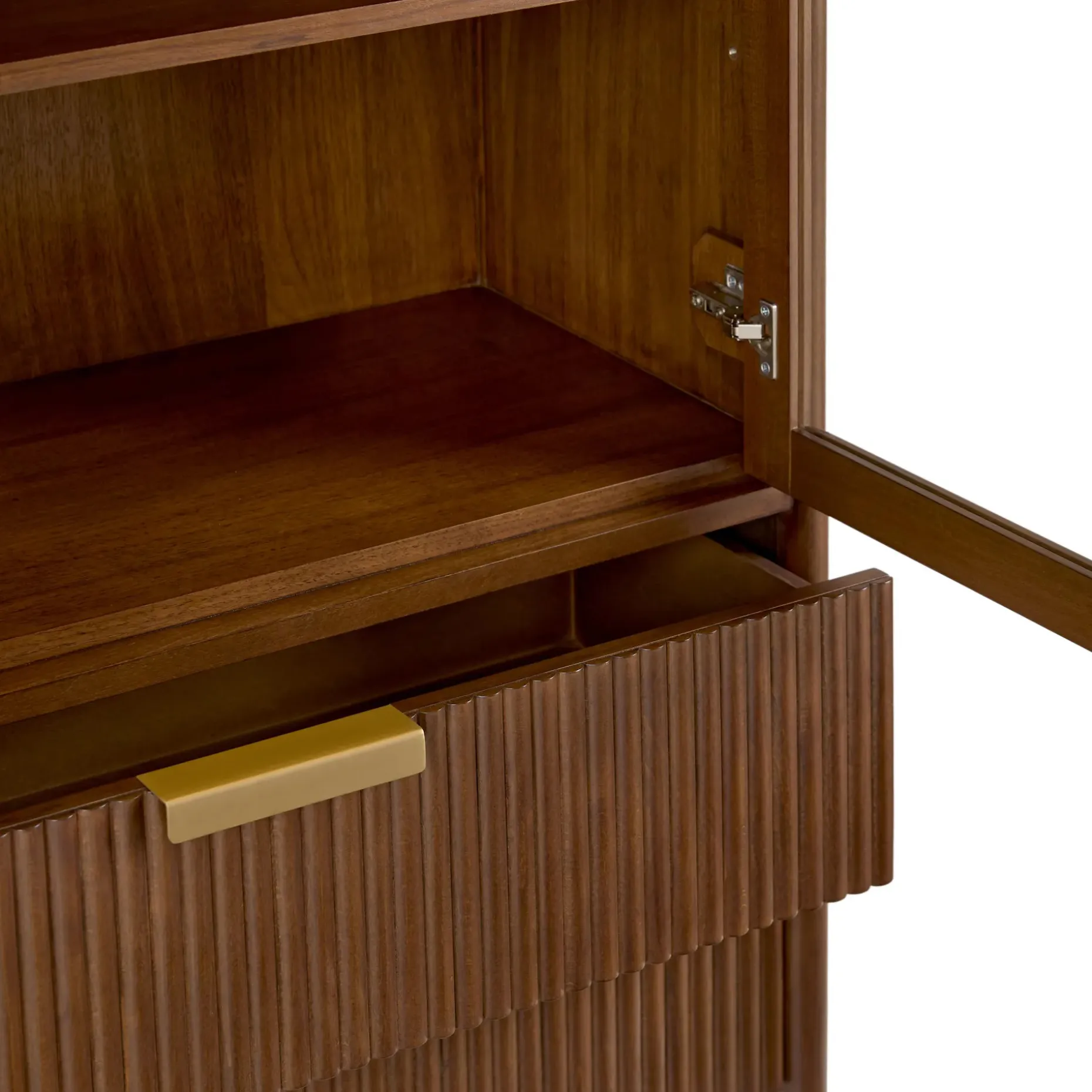 Liv 35.25" Glass Cabinet - Walnut