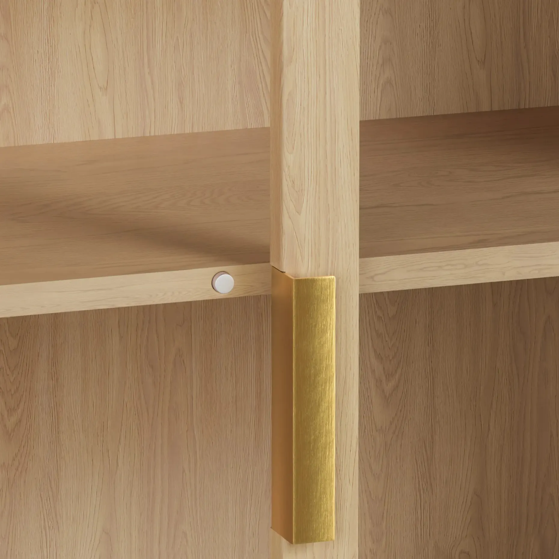 Liv 35.25" Glass Cabinet - White Oak