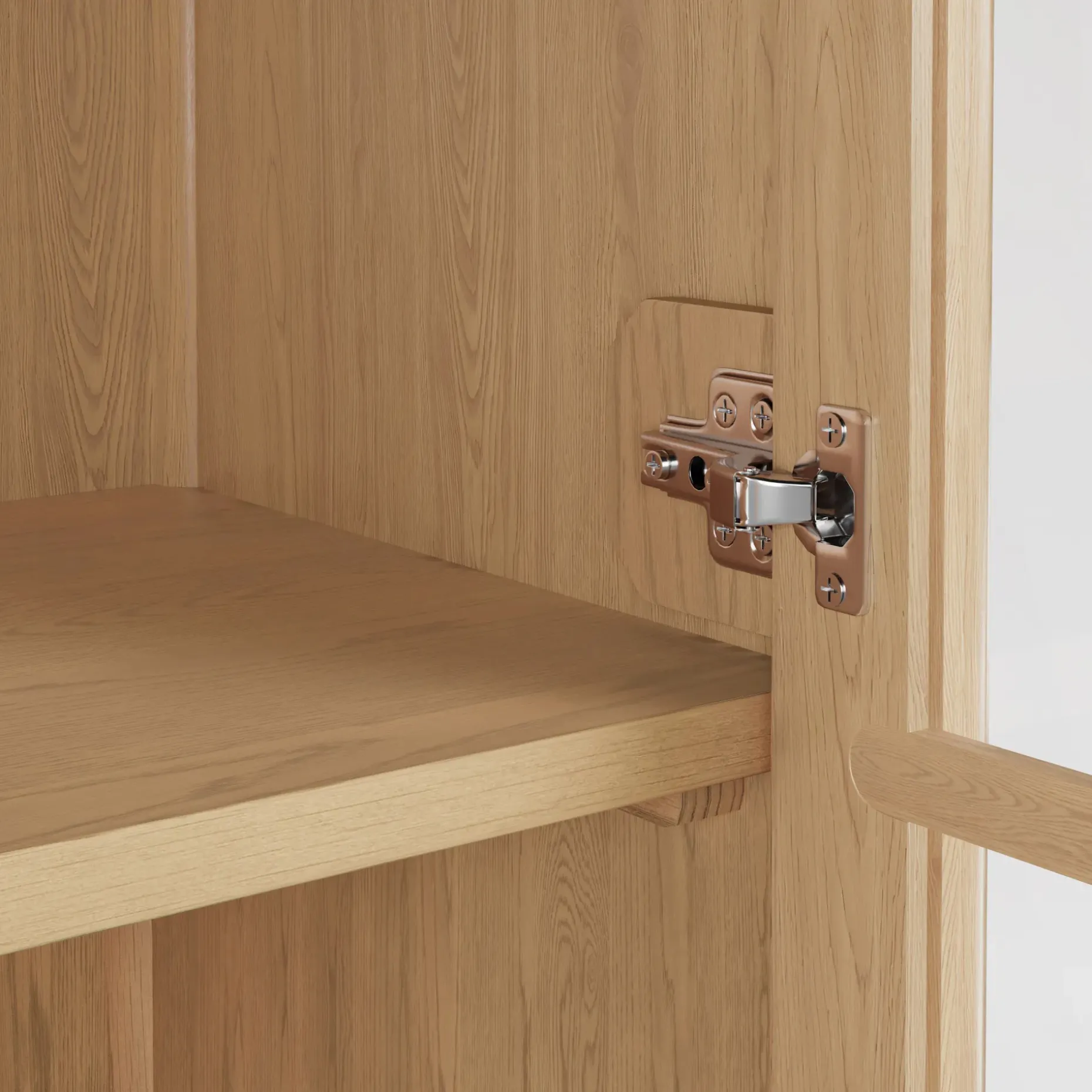 Liv 35.25" Glass Cabinet - White Oak