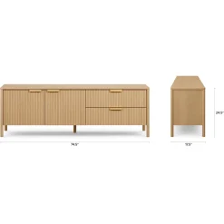 Liv 74.5" Media Unit - White Oak