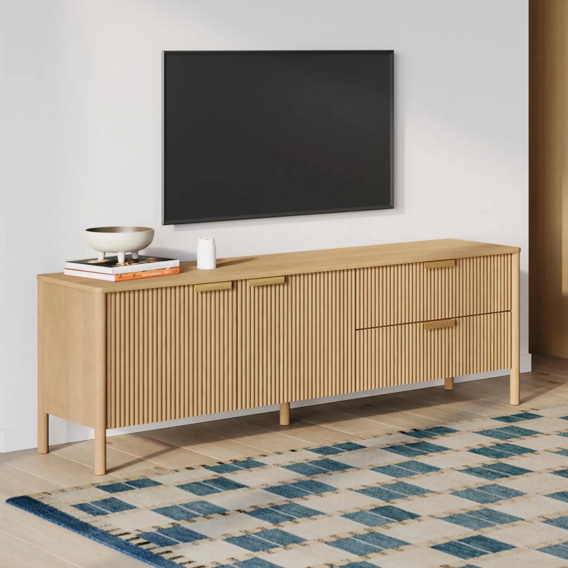 Liv 74.5" Media Unit - White Oak