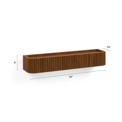 Liv 32" Shelf and Coat Rack - Brass and Walnut