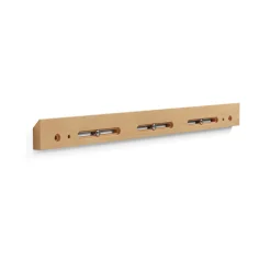Liv 32" Shelf and Coat Rack - Brass and White Oak