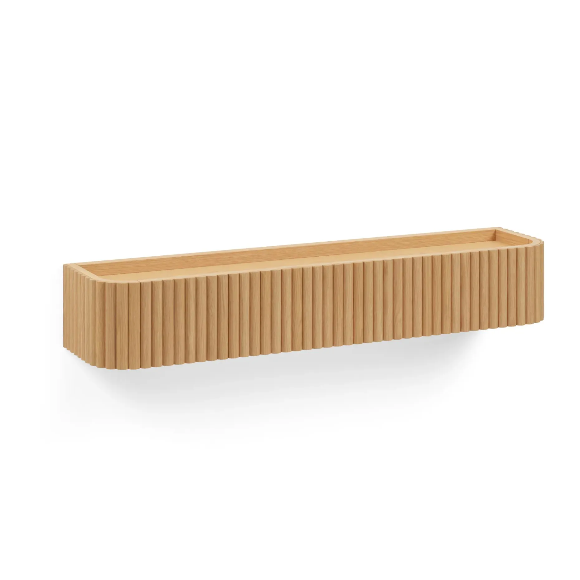 Liv 32" Shelf and Coat Rack - Brass and White Oak