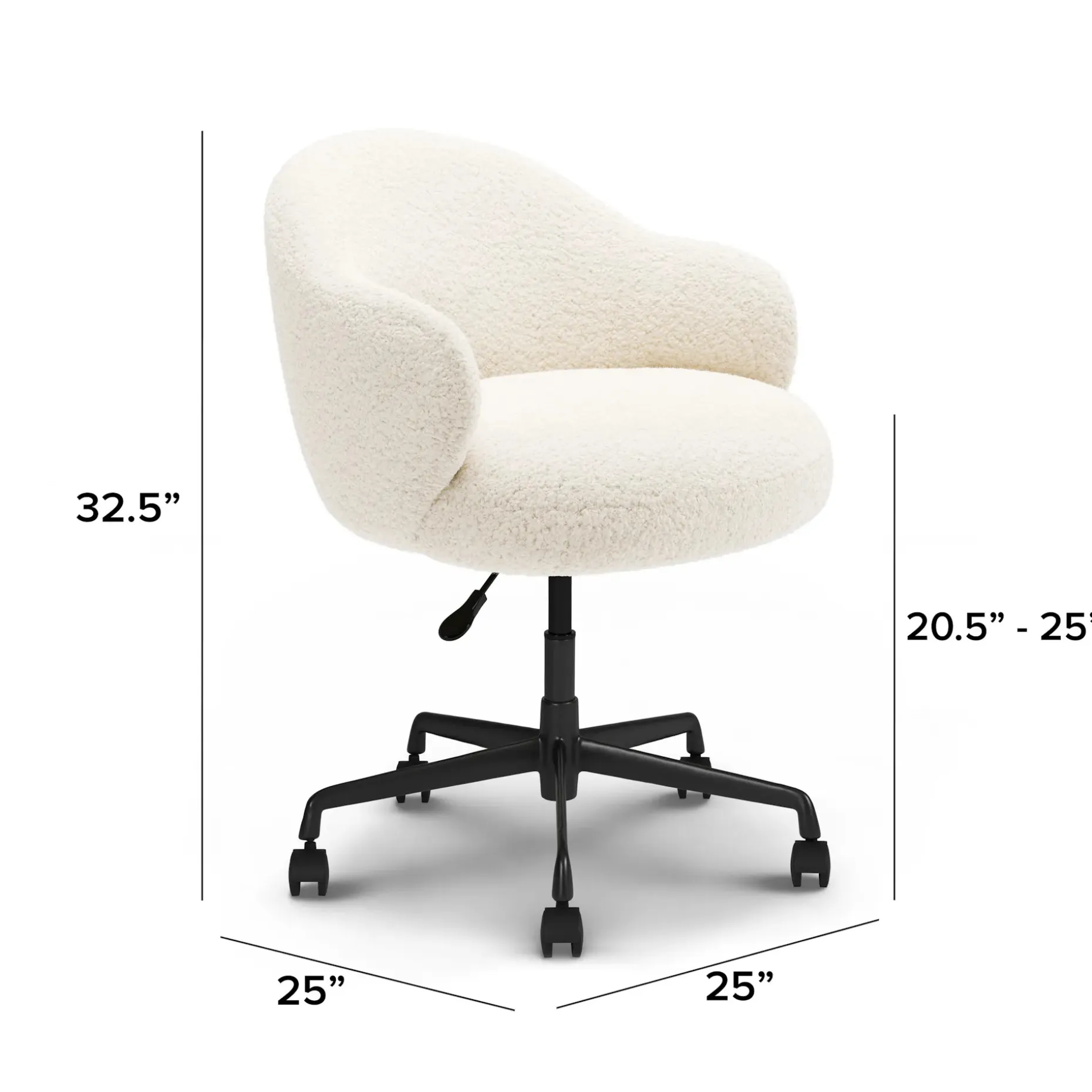 Loa Office Chair - Short Shearling White