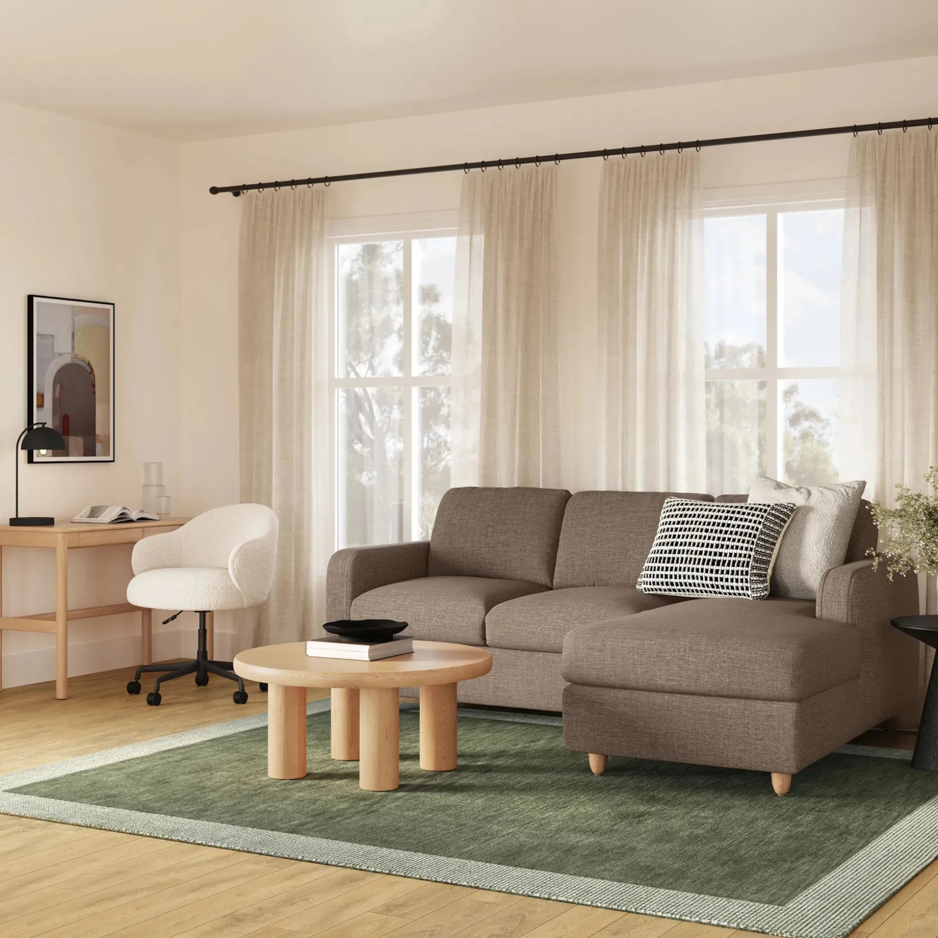 Loa Office Chair - Short Shearling White