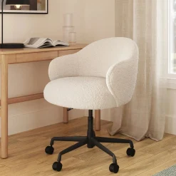Loa Office Chair - Short Shearling White