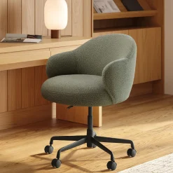 Loa Office Chair - Short Shearling Green