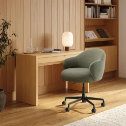 Loa Office Chair - Short Shearling Green