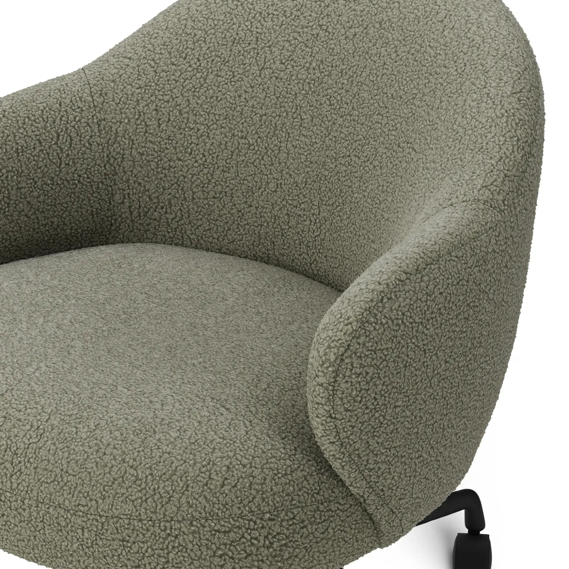 Loa Office Chair - Short Shearling Green