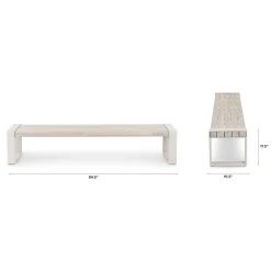 Lubek 84.5" Outdoor Bench - Byron Gray