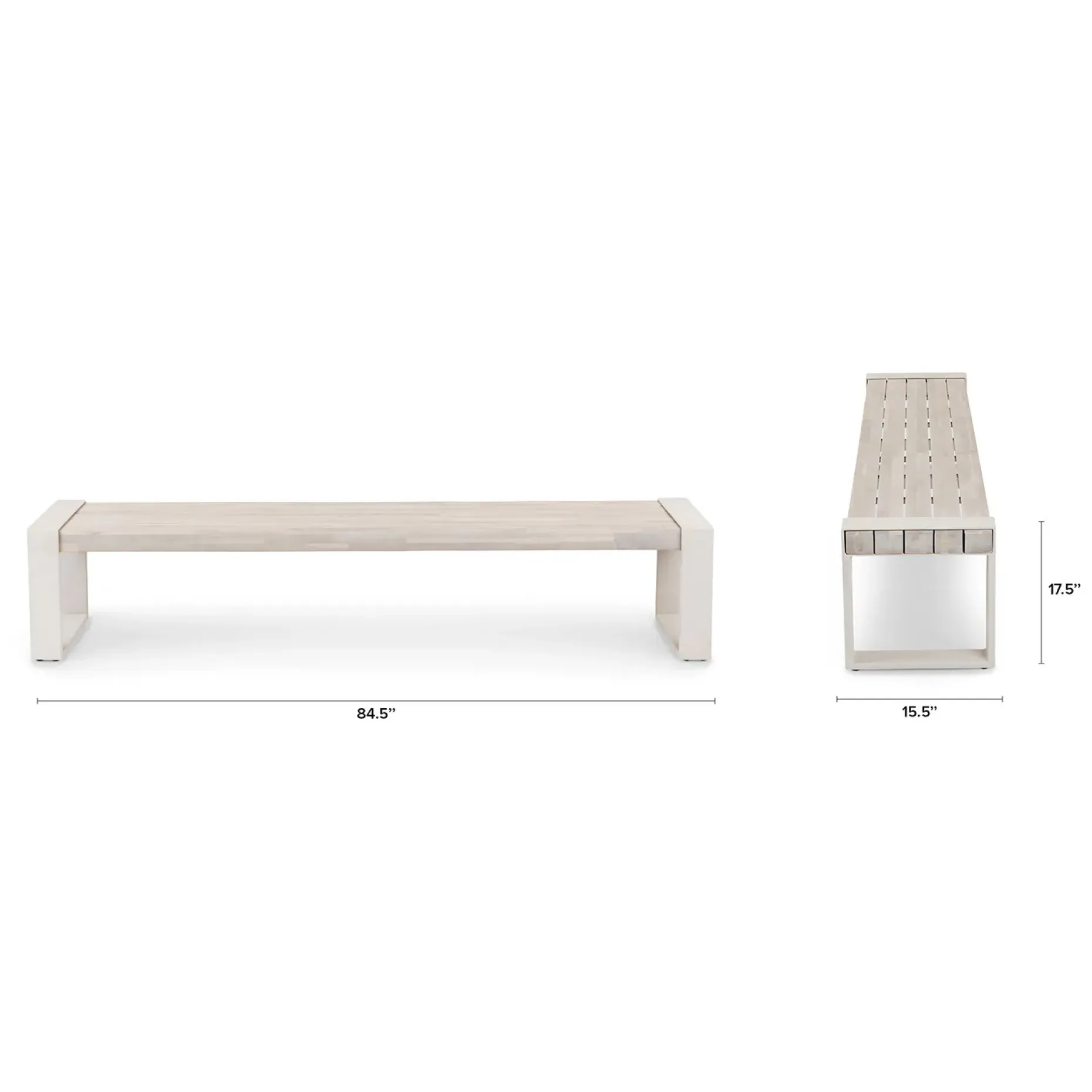 Lubek 84.5" Outdoor Bench - Byron Gray