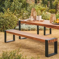 Lubek 84.5" Outdoor Bench - Tuscan Brown