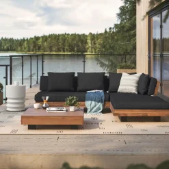 Lubek 32.5" Outdoor Coffee Table - Tuscan Brown