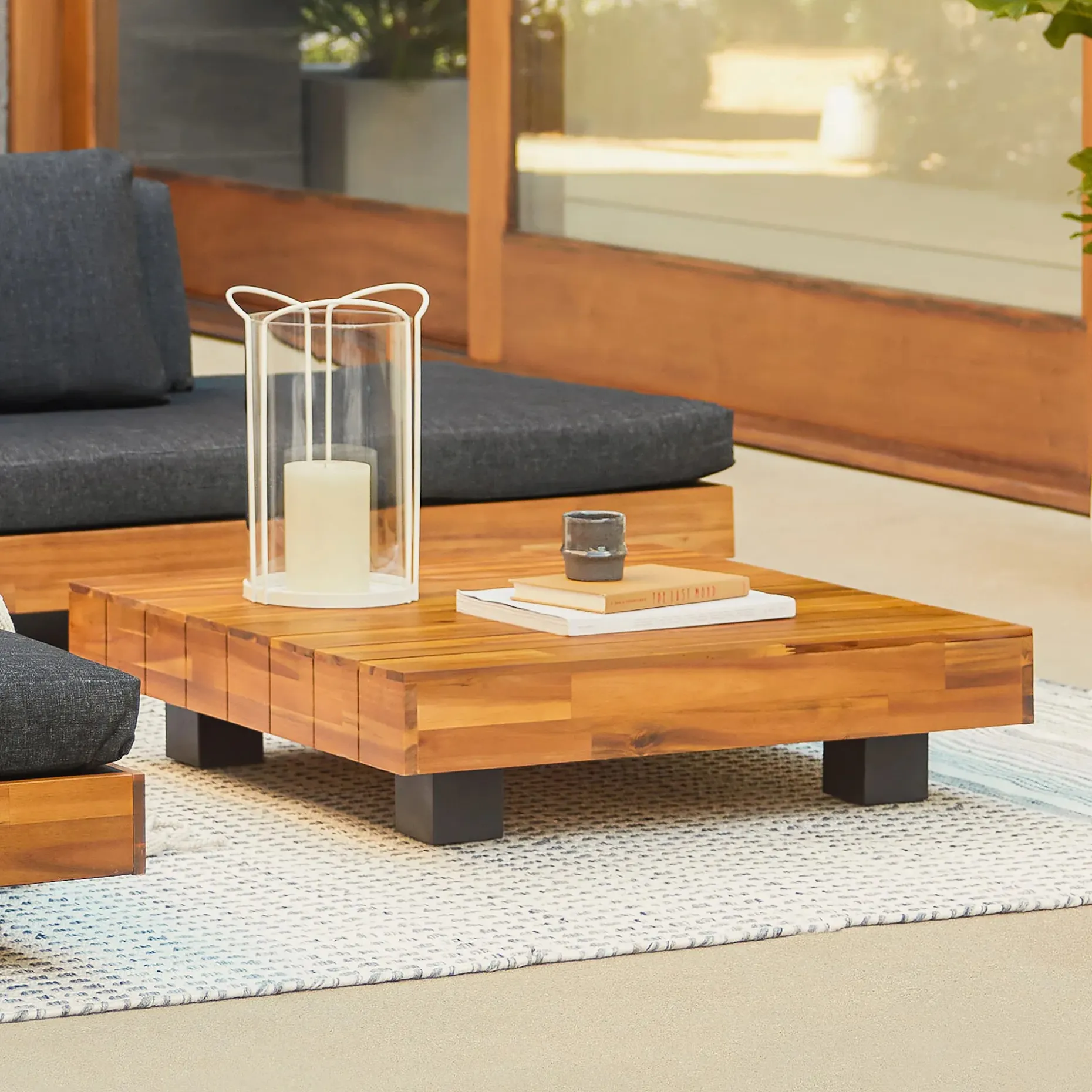 Lubek 32.5" Outdoor Coffee Table - Tuscan Brown