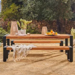 Lubek 94.5" Outdoor Dining Table - Tuscan Brown