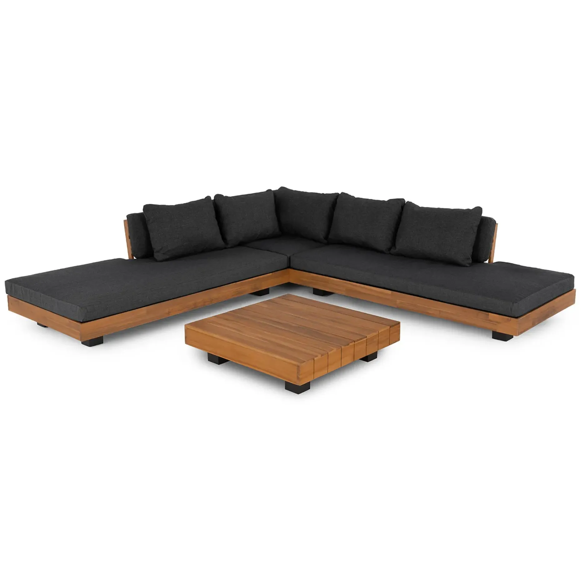 Lubek 100.5" Outdoor Low Corner Sectional Set - Slate Gray