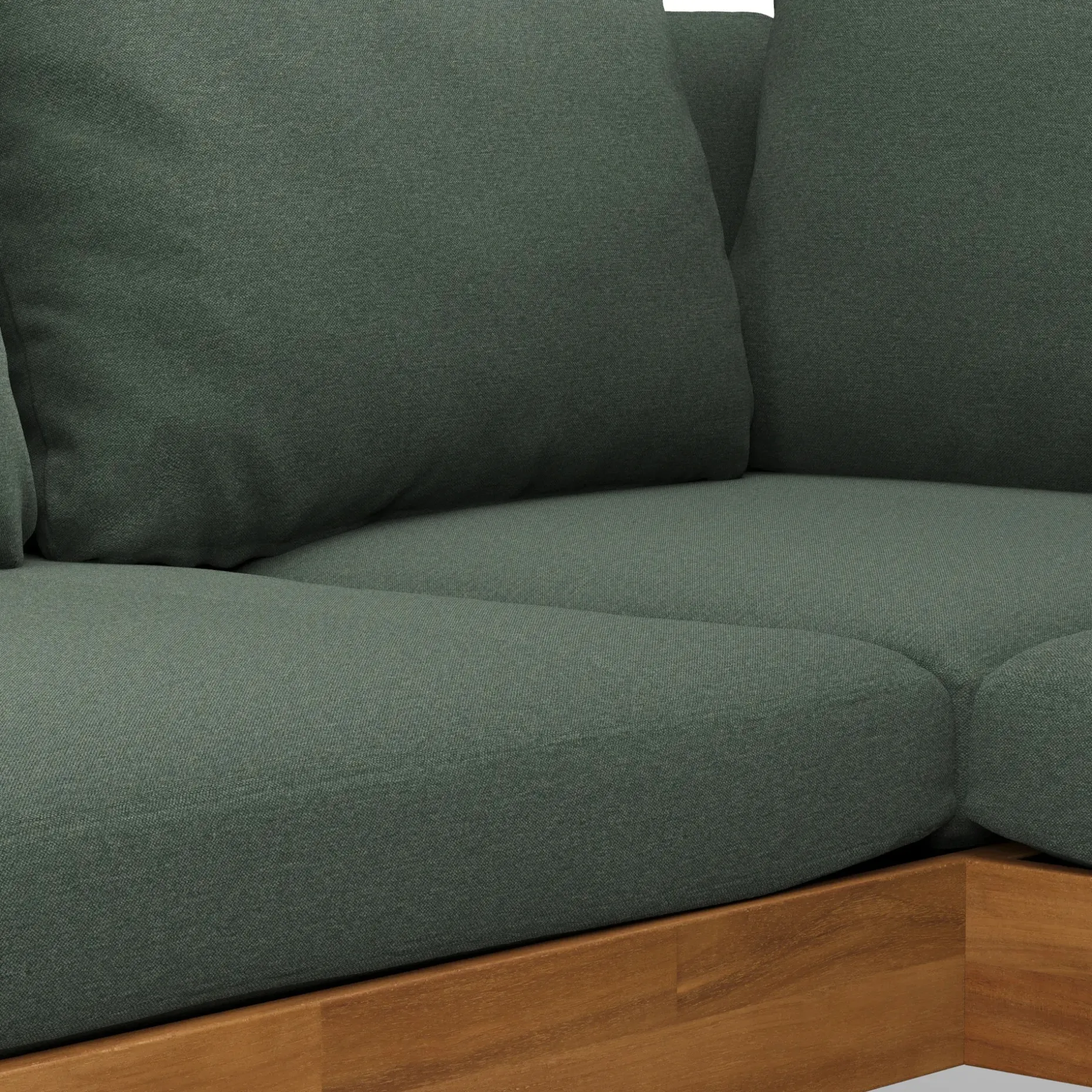 Lubek 100.5" Outdoor Low Corner Sectional Set - Dravite Green