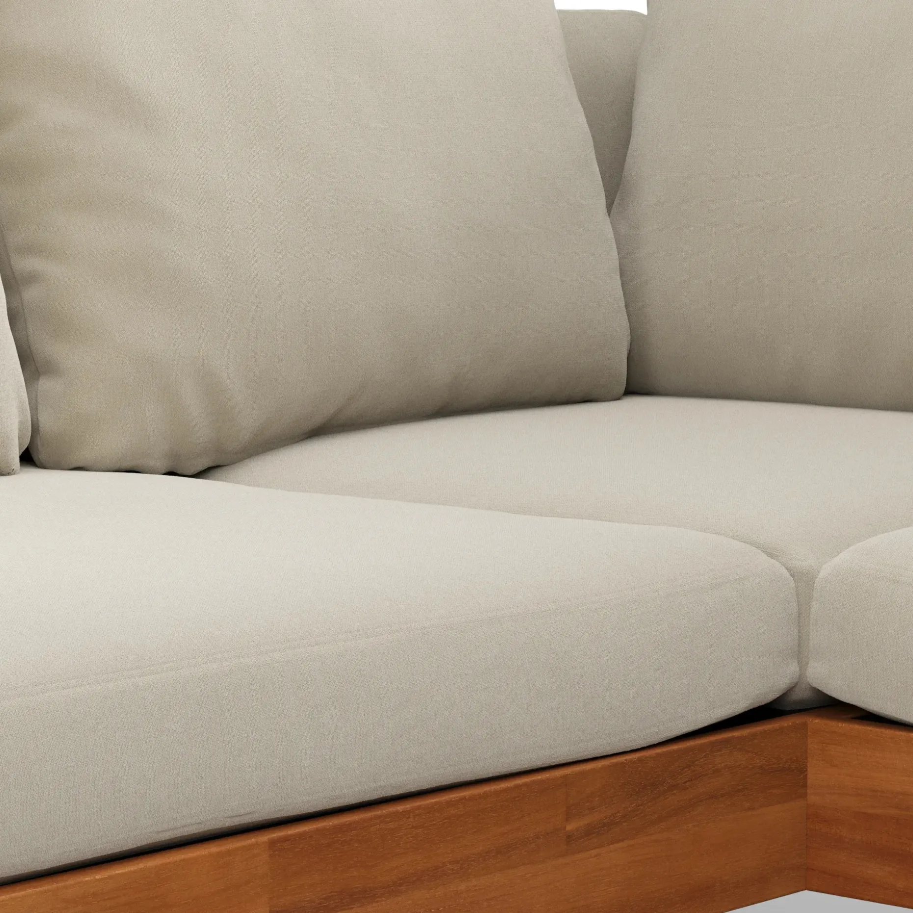 Lubek 100.5" Outdoor Low Corner Sectional Set - Dravite Ivory