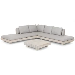 Lubek 100.5" Outdoor Low Corner Sectional Set - Beach Sand
