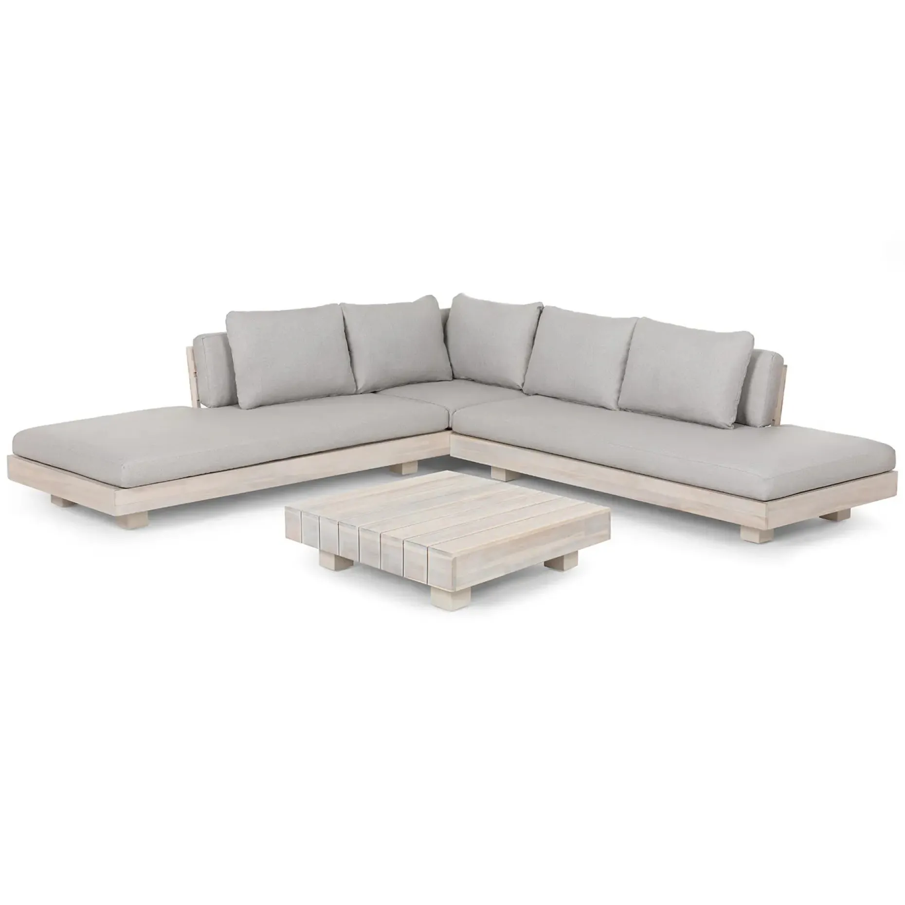 Lubek 100.5" Outdoor Low Corner Sectional Set - Beach Sand