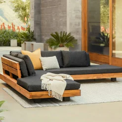 Lubek 100.5" Outdoor Low Corner Sectional - Slate Gray