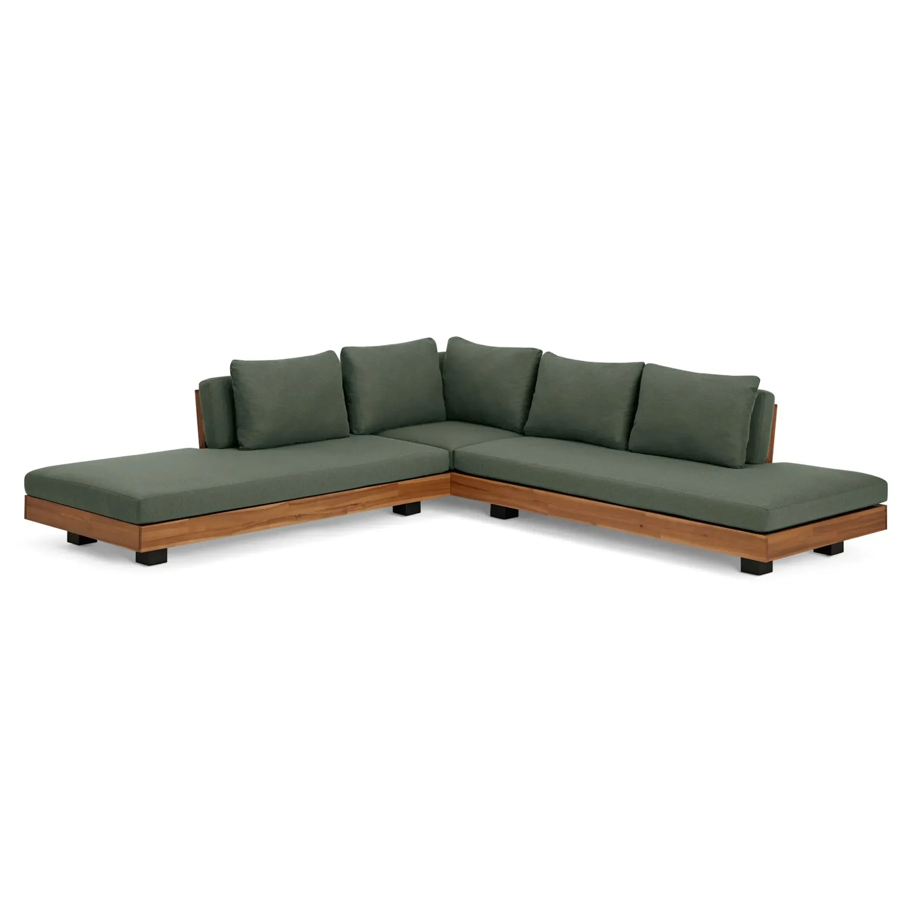 Lubek 100.5" Outdoor Low Corner Sectional - Dravite Green