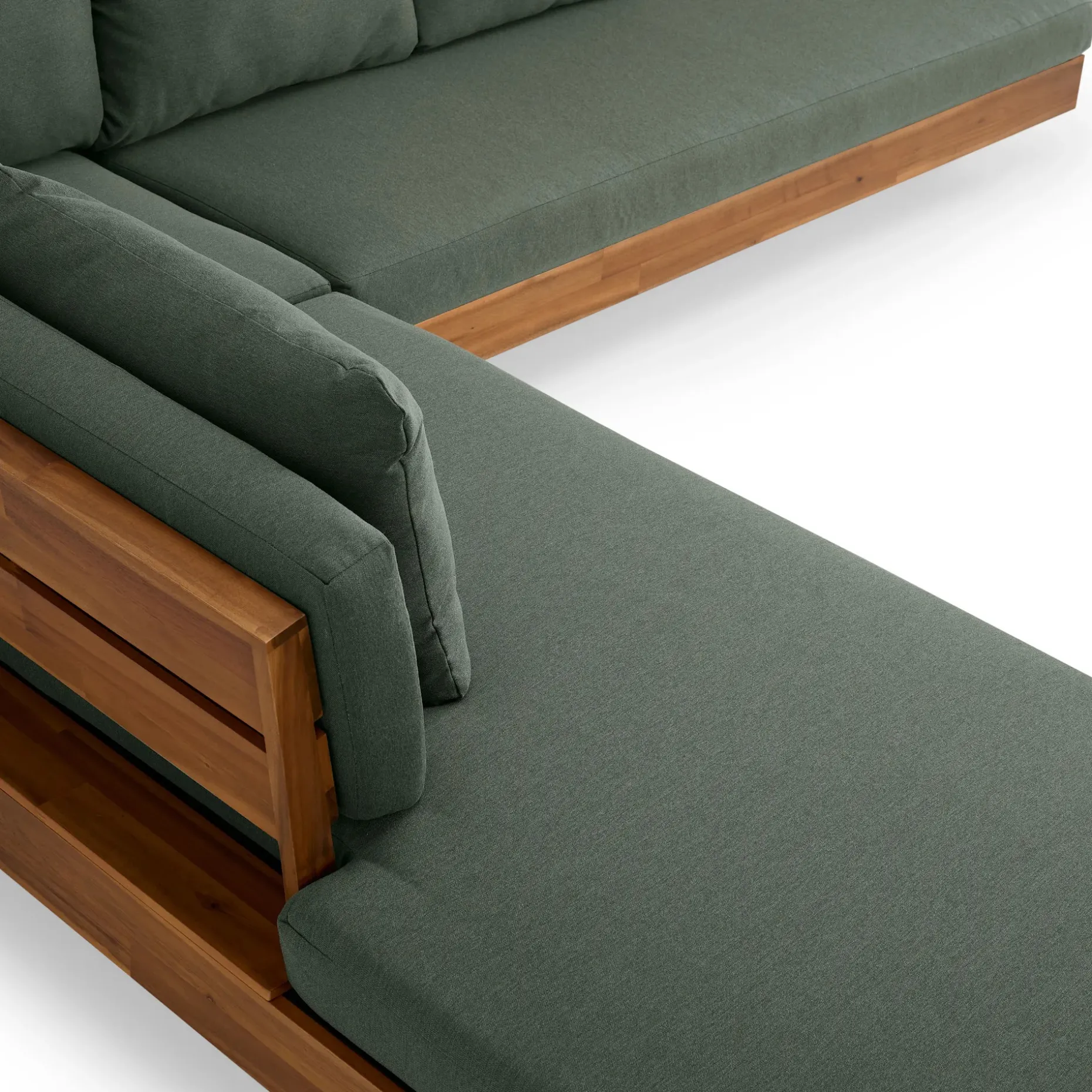 Lubek 100.5" Outdoor Low Corner Sectional - Dravite Green