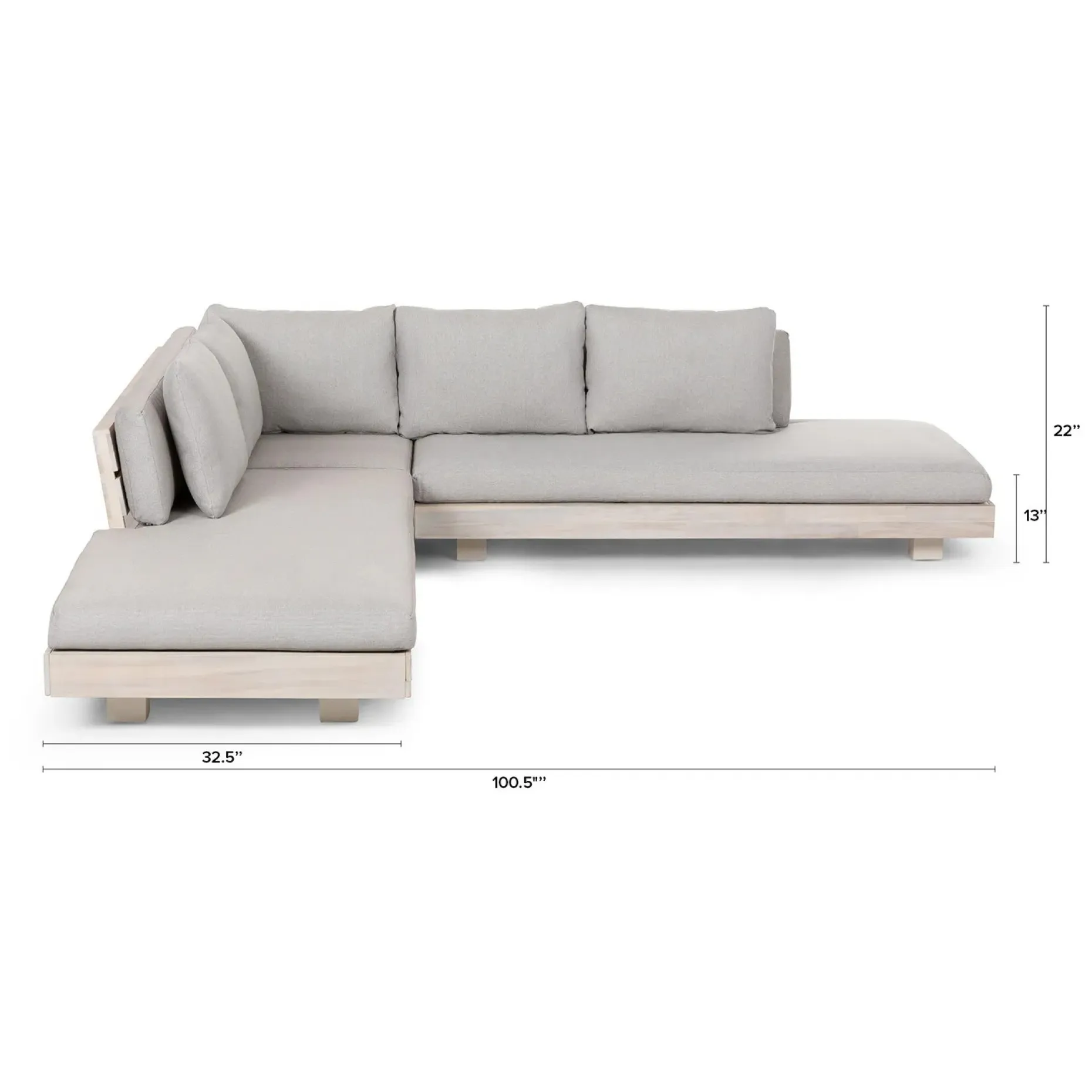 Lubek 100.5" Outdoor Low Corner Sectional - Beach Sand