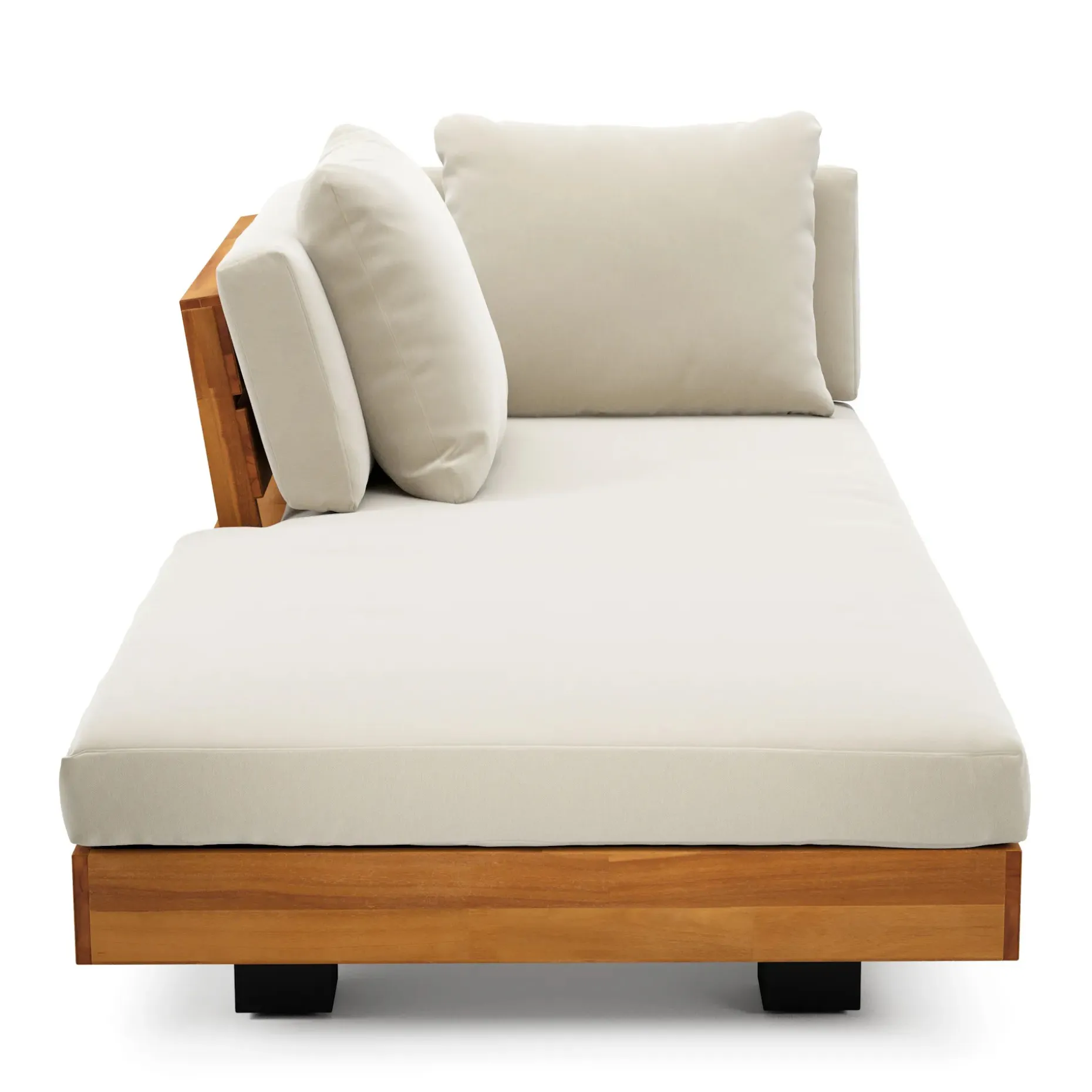 Lubek 69.25" Outdoor Low Left Chaise Lounge - Dravite Ivory