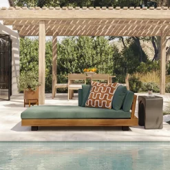 Lubek 69.25" Outdoor Low Left Chaise Lounge - Dravite Green