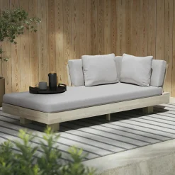 Lubek 69.25" Outdoor Low Left Chaise Lounge - Beach Sand