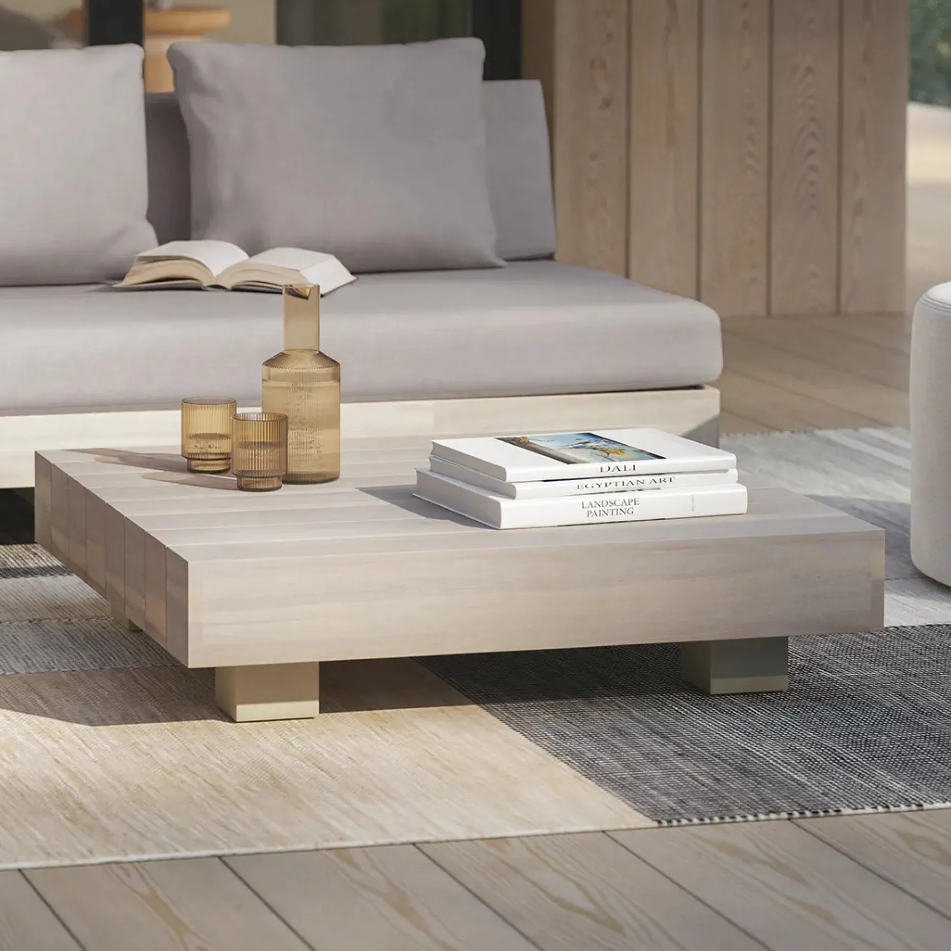 Lubek 82.5" Outdoor Low Left Sectional Set - Beach Sand