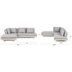 Lubek 82.5" Outdoor Low Left Sectional - Beach Sand