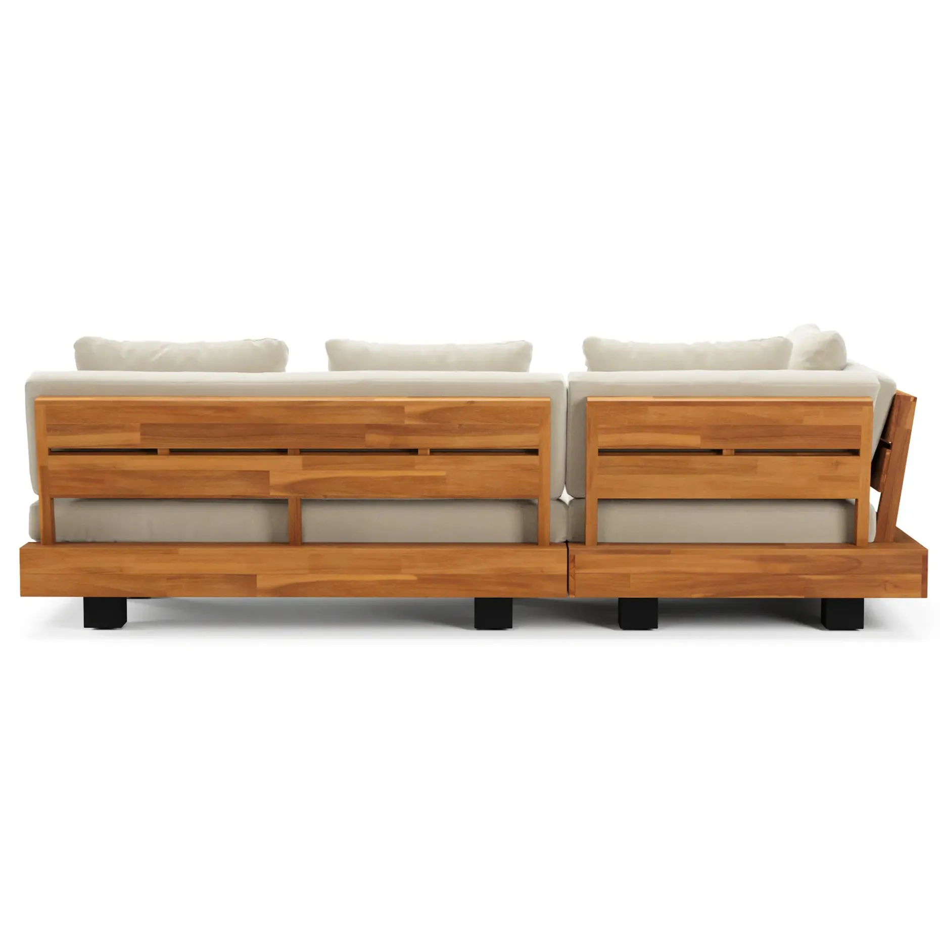 Lubek 82.5" Outdoor Low Left Sectional - Dravite Ivory