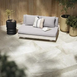 Lubek 50" Outdoor Low Loveseat - Beach Sand