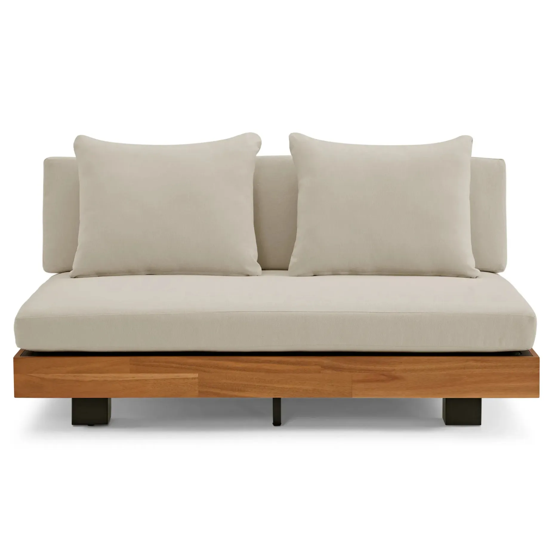 Lubek 50" Outdoor Low Loveseat - Dravite Ivory