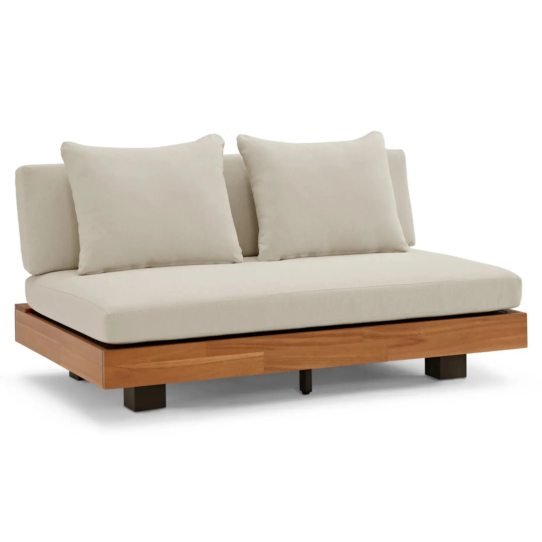 Lubek 50" Outdoor Low Loveseat - Dravite Ivory
