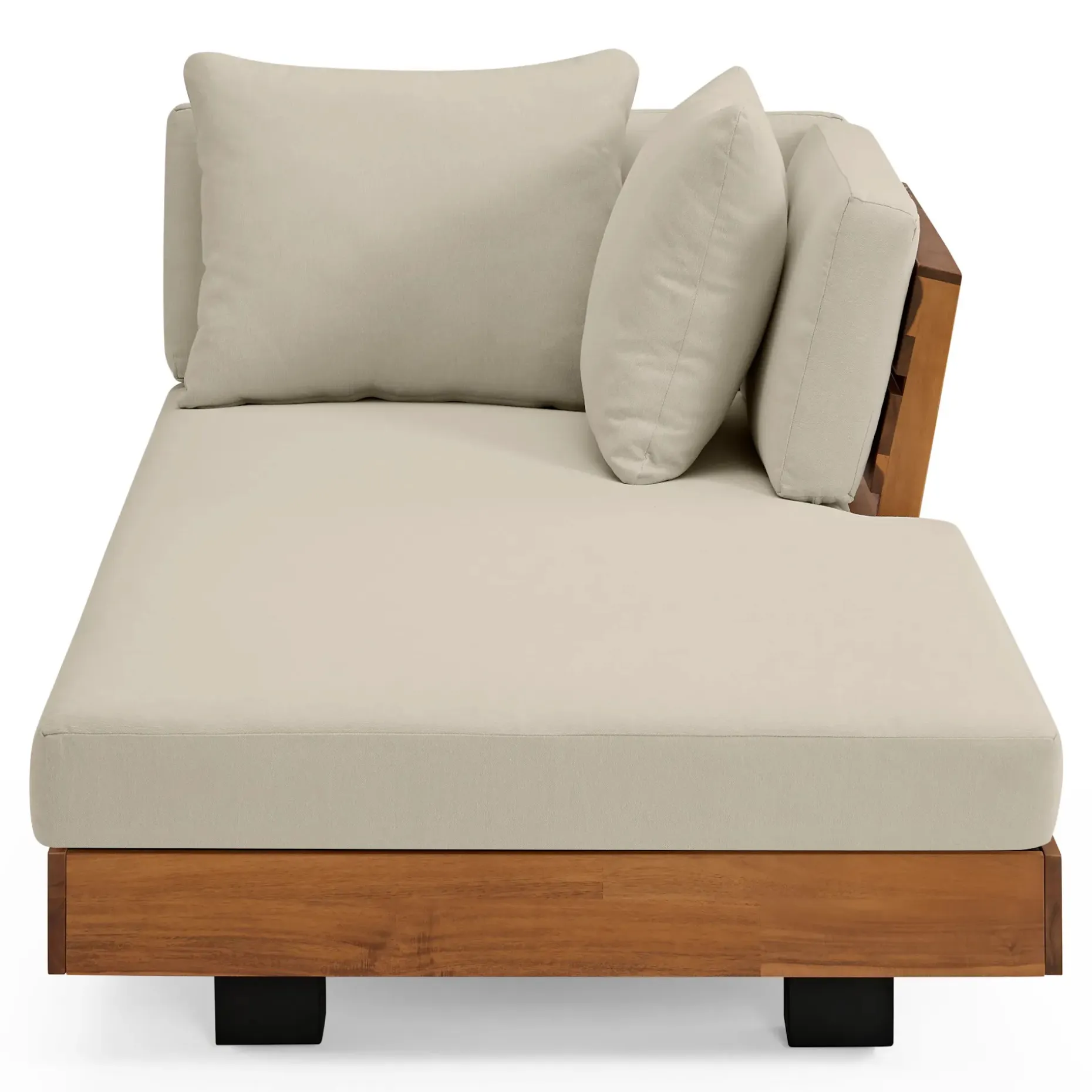 Lubek 69.25" Outdoor Low Right Chaise Lounge - Dravite Ivory