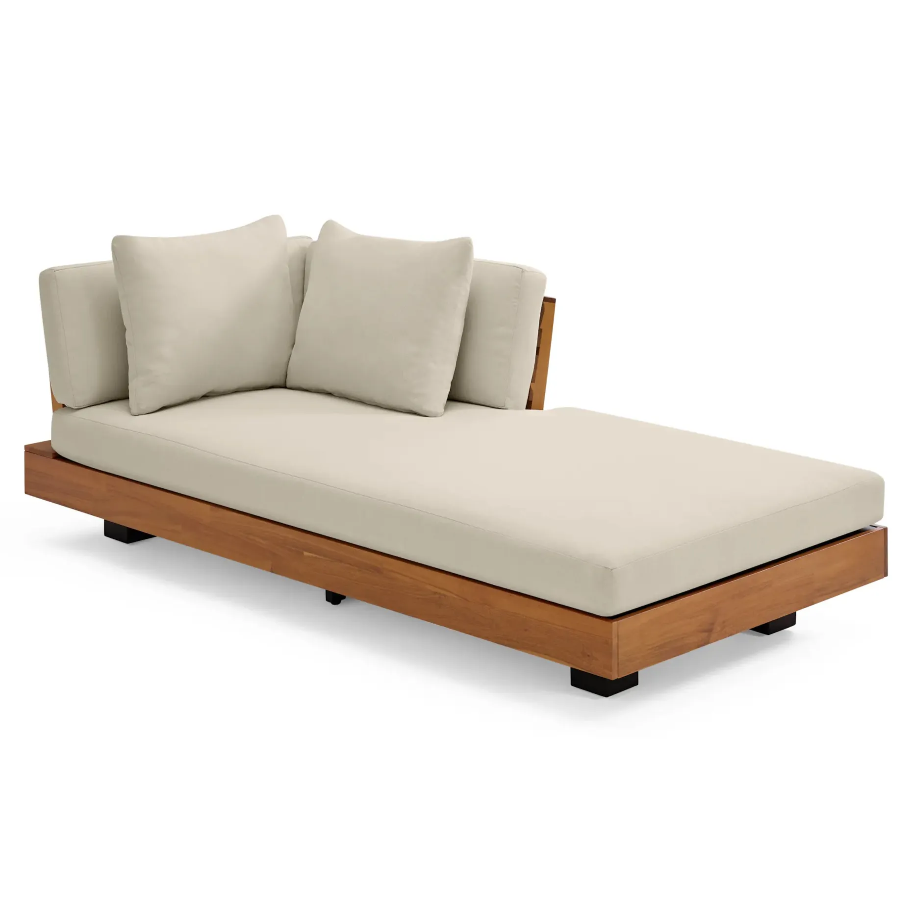 Lubek 69.25" Outdoor Low Right Chaise Lounge - Dravite Ivory