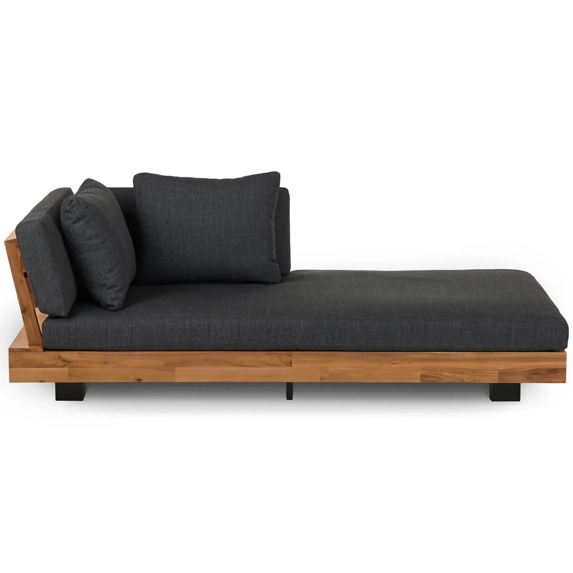 Lubek 69.25" Outdoor Low Right Chaise Lounge - Slate Gray