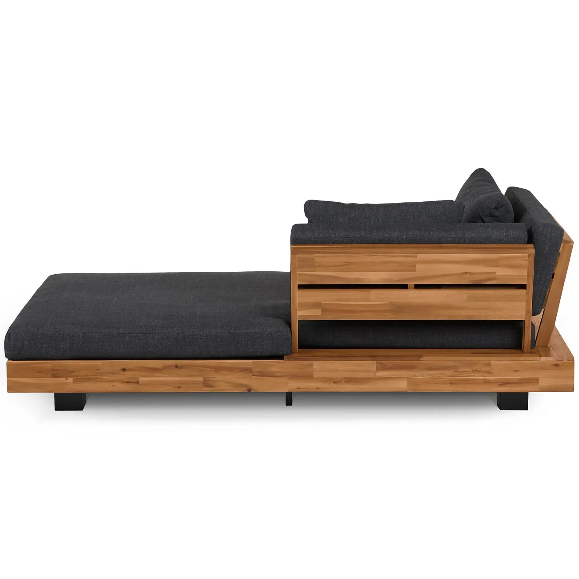 Lubek 69.25" Outdoor Low Right Chaise Lounge - Slate Gray