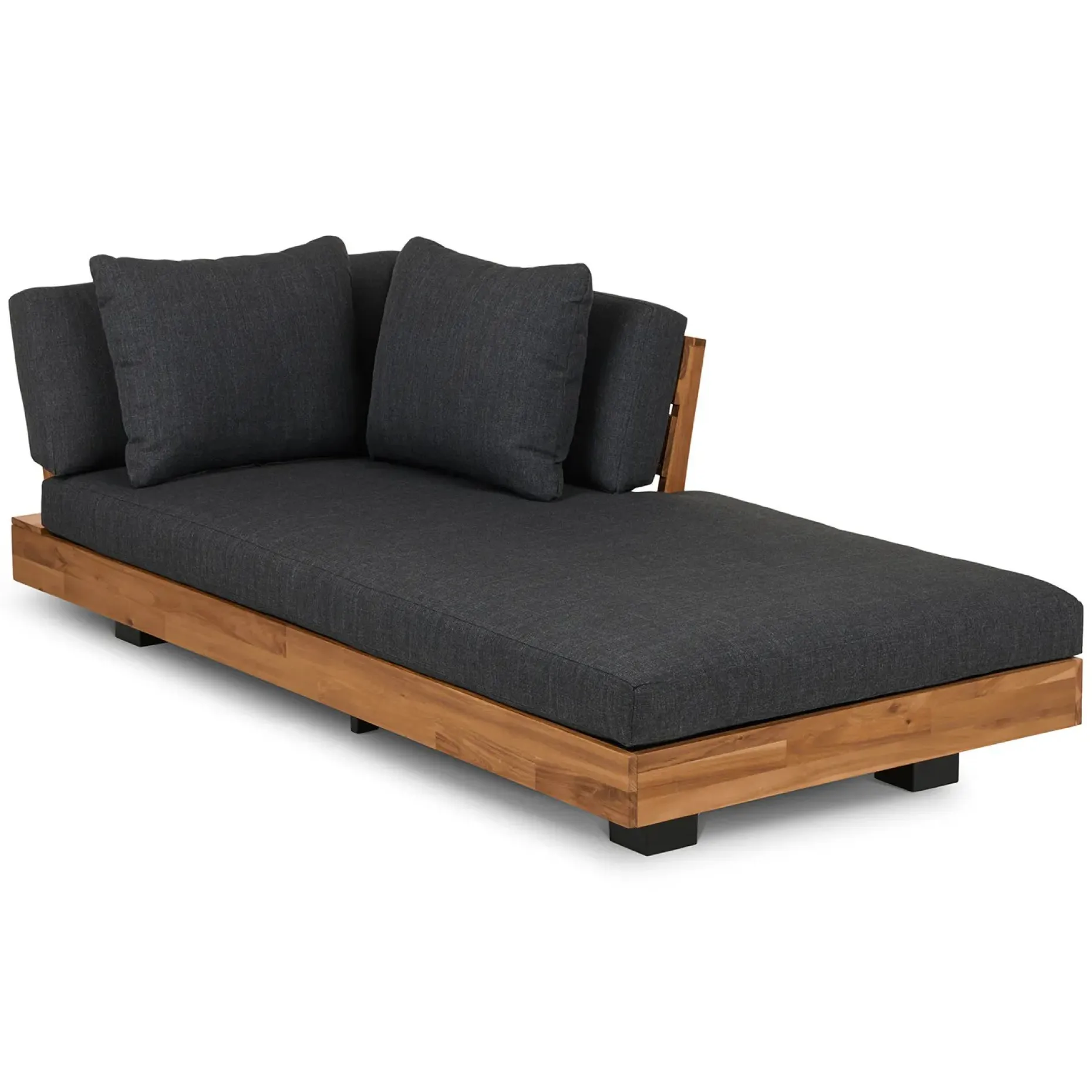Lubek 69.25" Outdoor Low Right Chaise Lounge - Slate Gray