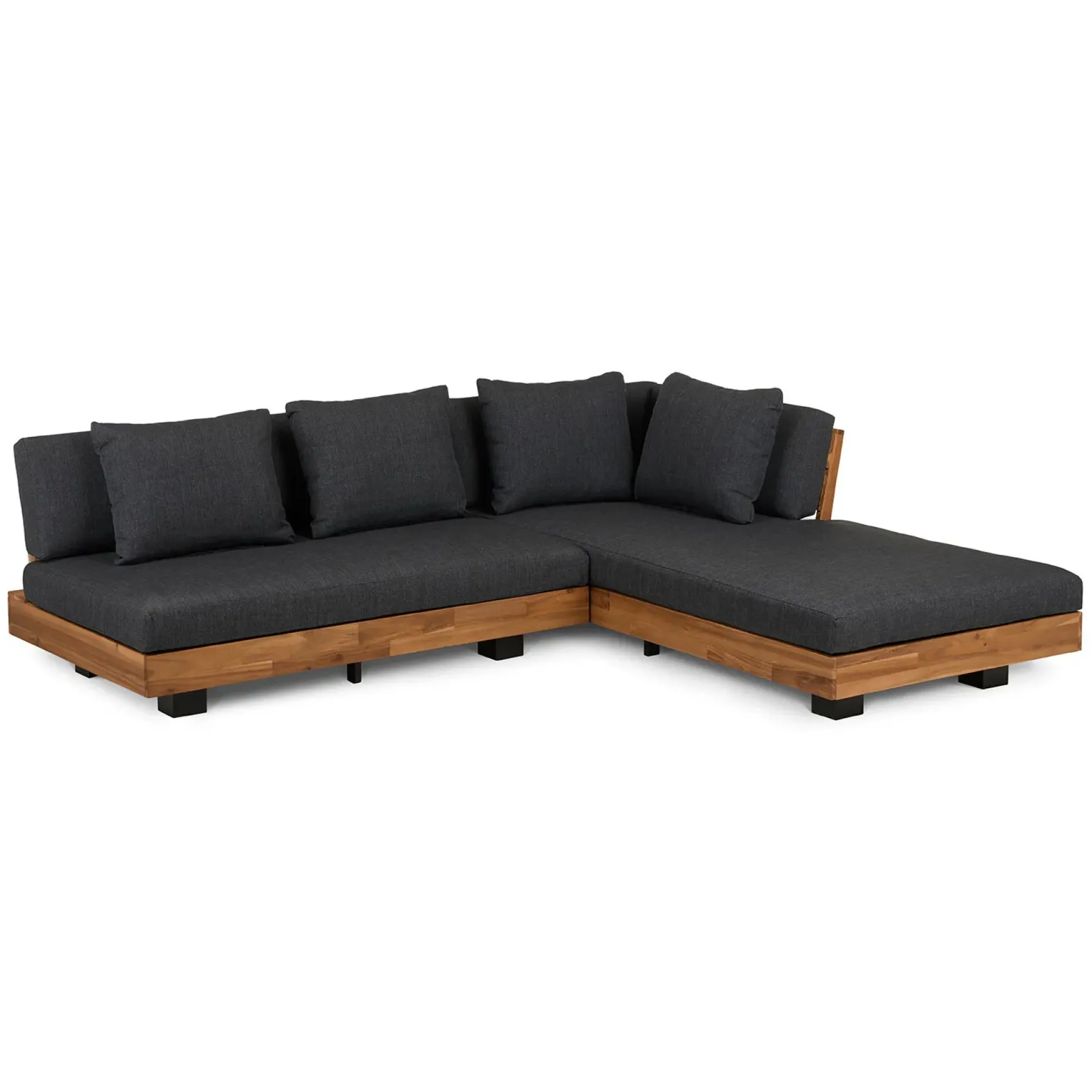 Lubek 82.5" Outdoor Low Right Sectional Set - Slate Gray