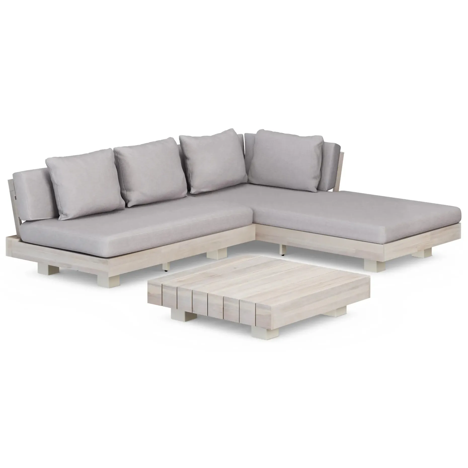Lubek 82.5" Outdoor Low Right Sectional Set - Beach Sand